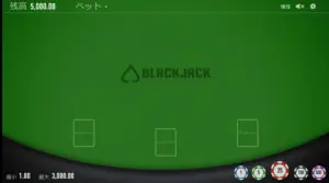 ブラックジャックのプレイ画像