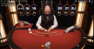 ライトニングブラックジャックのプレイ画面